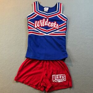 Wildcats Cheerleading Uniform Set Womens S Blue Red White Costume Halloween